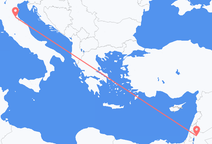 요르단 암만에서 출발해 이탈리아 포를리에게(으)로 가는 항공편
