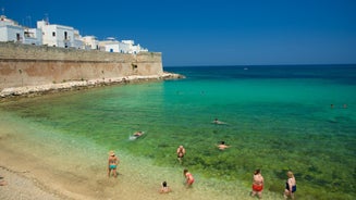 Photo of nice scenic city scape in Monopoli, province of Bari, Italy.