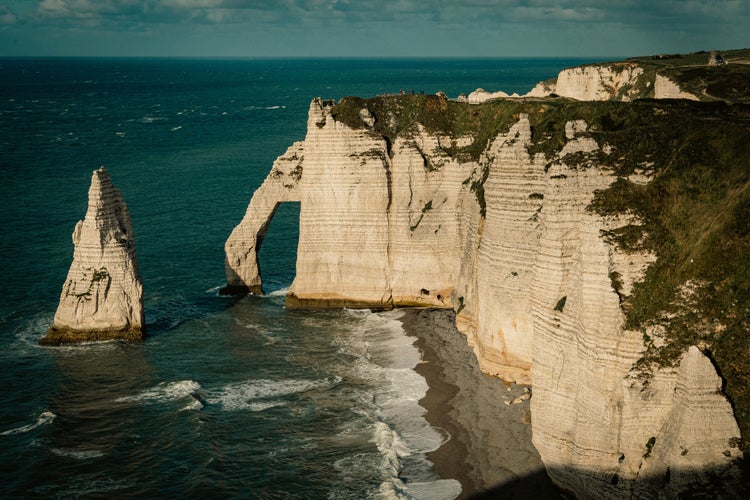 Aerial view of the beautiful cliffs of Etretat. Normandy, France.jpg