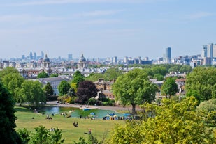 Paris, France. Panoramic view from Arc de Triomphe. Eiffel Tower and Avenue des Champs Elysees. Europe.