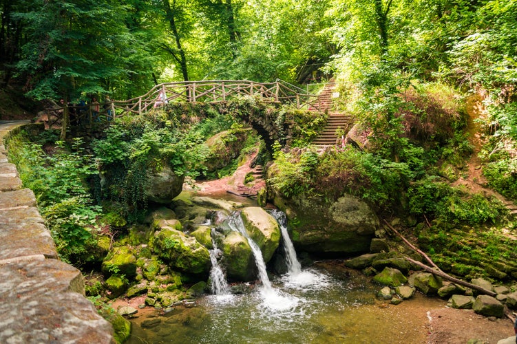 Photo of Schiessentümpel waterfall in müllerthal luxembourg.