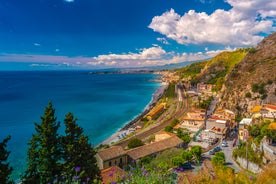 Photo of Isola Bella rocky island in Taormina, Italy.