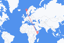 Flyg från Mogadishu till Molde