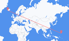 Vluchten van Pohnpei naar Reykjavik