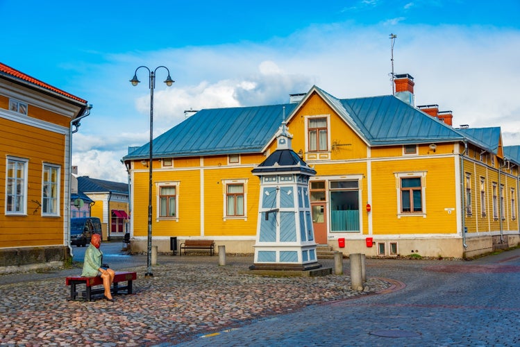 Small square in front of the Rauma Art musem in Rauma, Finland.