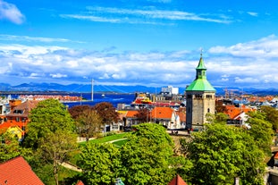 Vagen old town aerial panoramic view in Stavanger, Norway. Stavanger is a city and municipality in Norway.