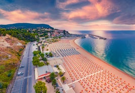 Photo of aerial view of Sirolo, Italy.