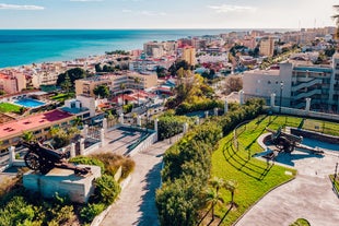 Photo of beautiful aerial view of Torremolinos coast. Malaga, Spain.