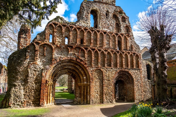 Historic priory ruins of St Botolph in Colchester