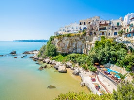 Photo of Vieste and Pizzomunno beach view, Italy.