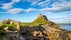 Photo of aerial view of Lindisfarne Castle on the Northumberland coast, England.