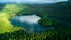 Photo of aerial view at a beautiful Black lake in the mountains, Montenegro.