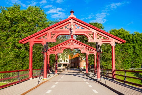 Old Town Bridge or Gamle Bybro or Bybroa is a bridge crosses Nidelva River in Trondheim, Norway