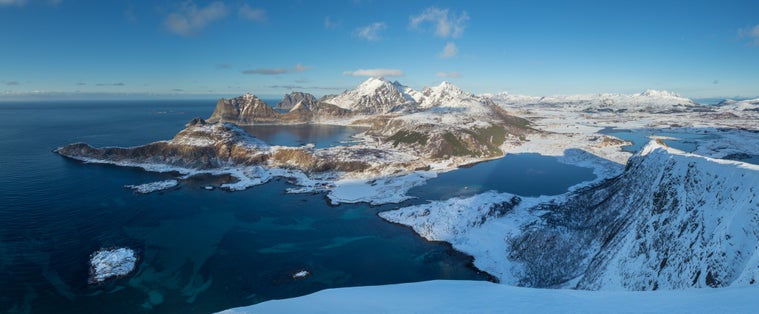 WInter views from Offersøykammen in Lofoten islands