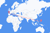 Vuelos de Yap, Micronesia a Santiago del Monte, España