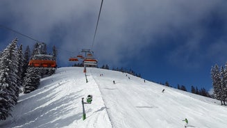 photo of an aerial view of Bolsterlang Ski resort  Allgäu, Bavaria, Germany.