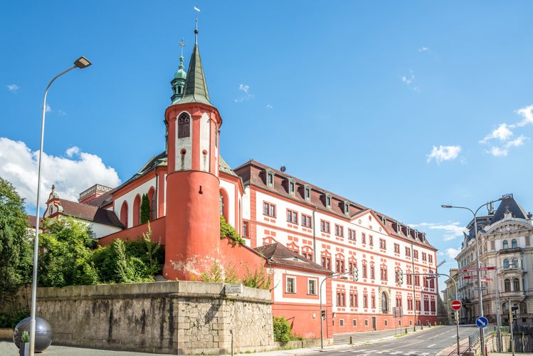 View at the Liberec castle in the streets of Liberec town in Czech Republic