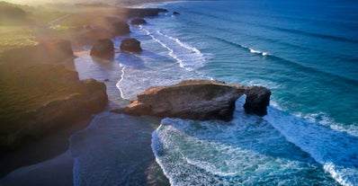 Photo of aerial view of Foz in Galicia Spain.