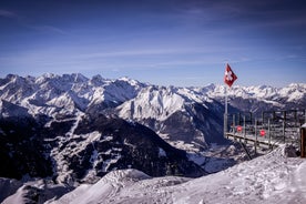 photo of beautiful view on the valley in Swiss Alps, Verbier, Switzerland.