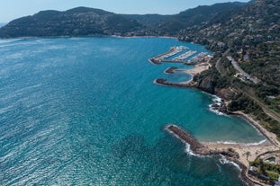 photo of an aerial view of Château de la Napoule and Mandelieu-la-Napoule is a commune in the Alpes-Maritimes department in the Provence-Alpes-Côte d'Azur region in southeastern France.