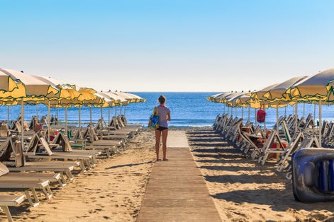 Photo of th beach on Cervia ,Italy.