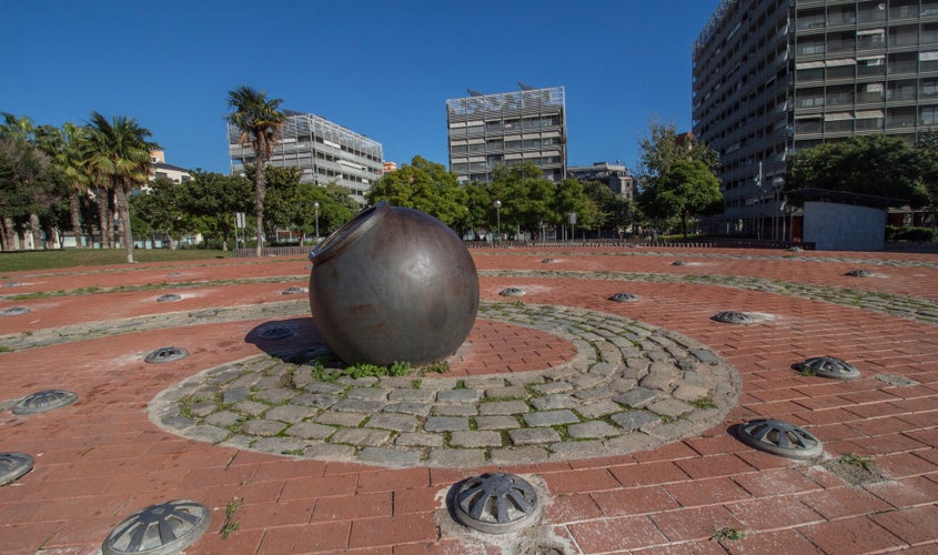 Gardens of L'Hospitalet de Llobregat. Park of the center of the town. Plaza de Lluís Companys i Jover. Barcelona. Catalonia. Spain. Leisure space