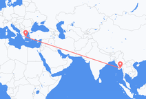 양곤에서 출발해 아테네로 향하는 항공편