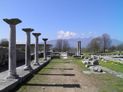 photo of view of the forum in the Archaeological Museum Philippi, Krinides , Greece.