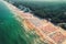 photo of view of Aerial drone view of Albena sandy beach resort, Bulgaria. Summer tourism.,Obrochishte Bulgaria.