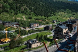 photo of Mountains in Androrra and ski cable car over the valley of Soldeu - Pas de la Casa.