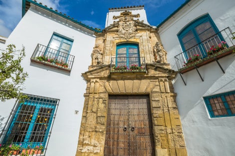 photo of the renaissance portal of Palacio de Viana in Cordoba, Andalusia, Spain.