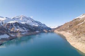 photo of an aerial morning view of Tignes Val Claret, France.