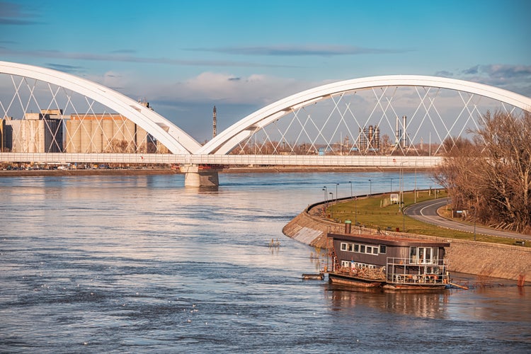 Photo of iconic bridges of Novi Sad, marveling at the panoramic views of the Danube River and the city's skyline