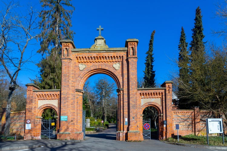 portal of North cemetery in Wiesbaden, Germany