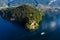 Villa del Balbianello, Town of Lenno, Lake Como, Italy, Aerial View