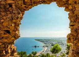 Photo of aerial view of Calella de Palafrugell and Llafranc view (Costa Brava), Catalonia, Spain.