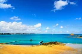 photo of a beautiful view of bay of Saint Lunaire on the Brittany coast near Dinard. France.