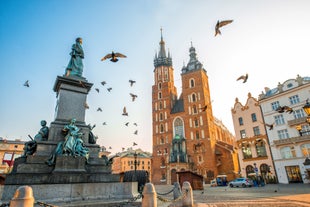 Photo of the beautiful old square in Rzeszow, Poland.