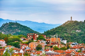 Photo of aerial view of Plovdiv, Bulgaria.