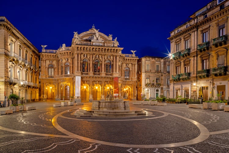 Catania - Theater - Teatro Massimo Bellini at dusk.