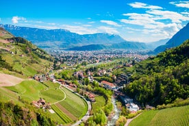 Photo of aerial view of the main square with church in Monza in north Italy.