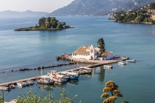 photo of an aerial view of Sidari is a settlement in the northern part of the island of Corfu, Greece. Famous for its beaches and magnificent cliffs.