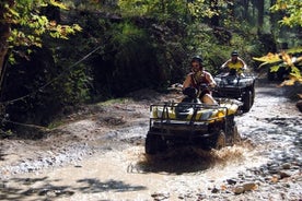 Aventura de día completo de rafting, tirolesa, quad y buggy desde Side/Manavgat