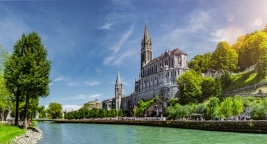 Photo of Toulouse and Garonne river aerial panoramic view, France.