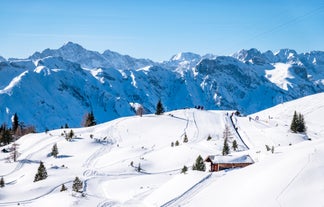 Photo of aerial view of beautiful landscape at the Achensee lake in Austria.