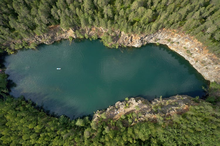  Photo of an old quarry and blue lagoon at Kangaslammi in Varkaus, Finland.