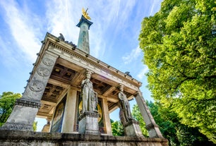 Photo of scenic summer view of the Old Town architecture with Elbe river embankment in Dresden, Saxony, Germany.