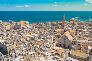 Photo of aerial view of of the city of Trani, Puglia, Italy.