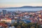 Photo of Cityscape of Graz from Schlossberg hill, Graz, Styria region, Austria, in autumn, at sunrise.