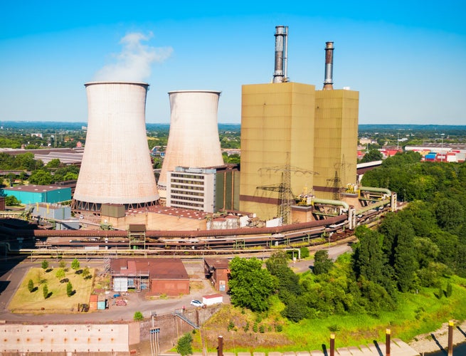  .Photo of Power plant is located in Duisburg, Germany .